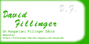david fillinger business card
